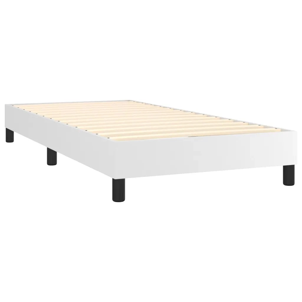 Giroletto Molle con Materasso e LED Bianco 90x200 cm Similpelle 3134202