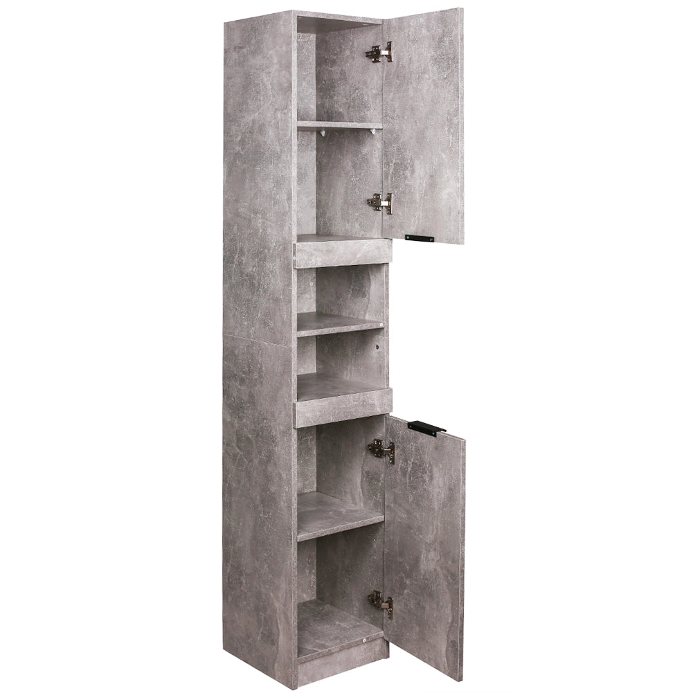 Mobile a Colonna Armadietto Salvaspazio da Bagno 4 Ripiani Interni 2 Ante H188cm