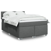 Giroletto a Molle con Materasso Grigio Scuro 140x200cm Tessuto 3285905
