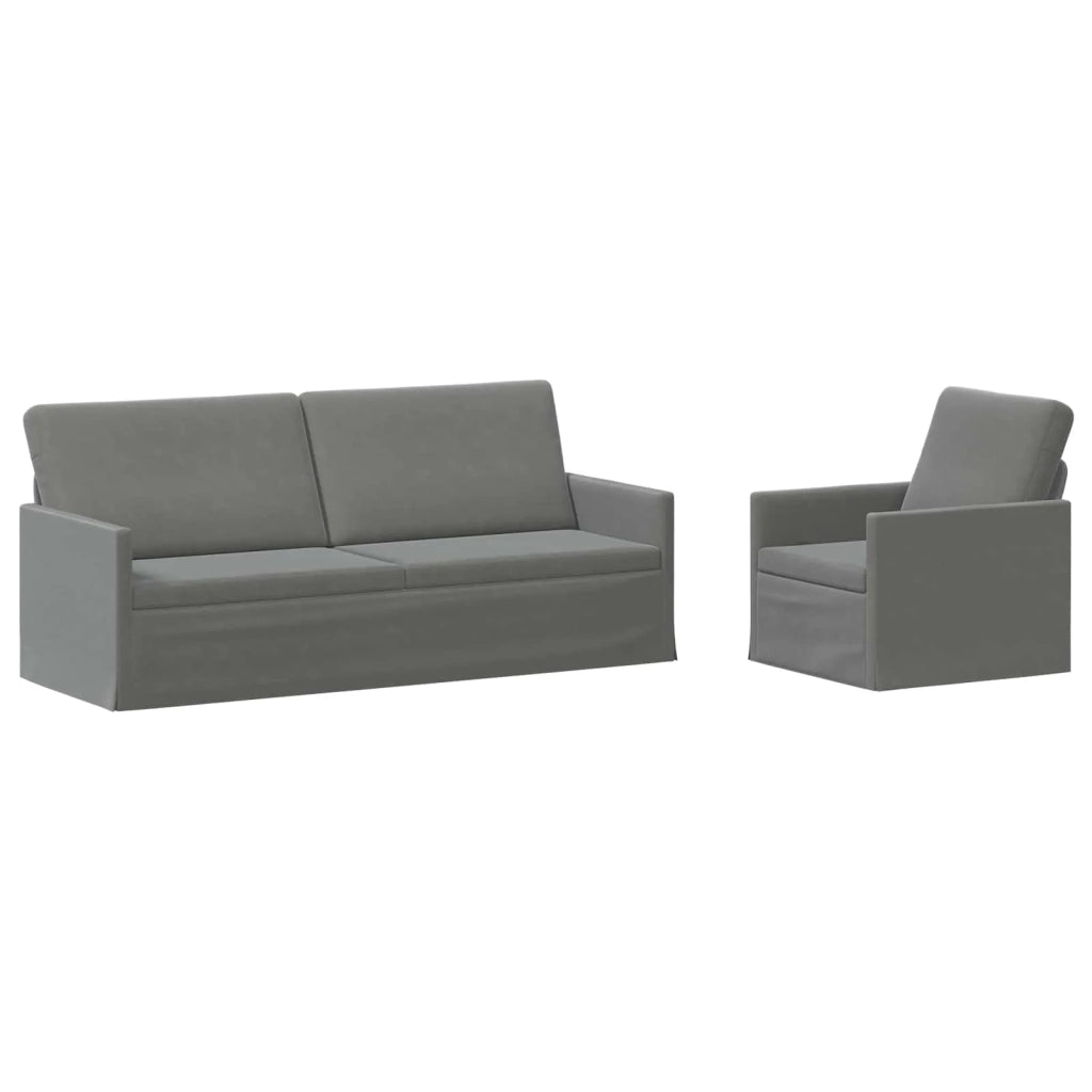 Set di divani 2 pcs Grigio Scuro Velluto (V) 3433217