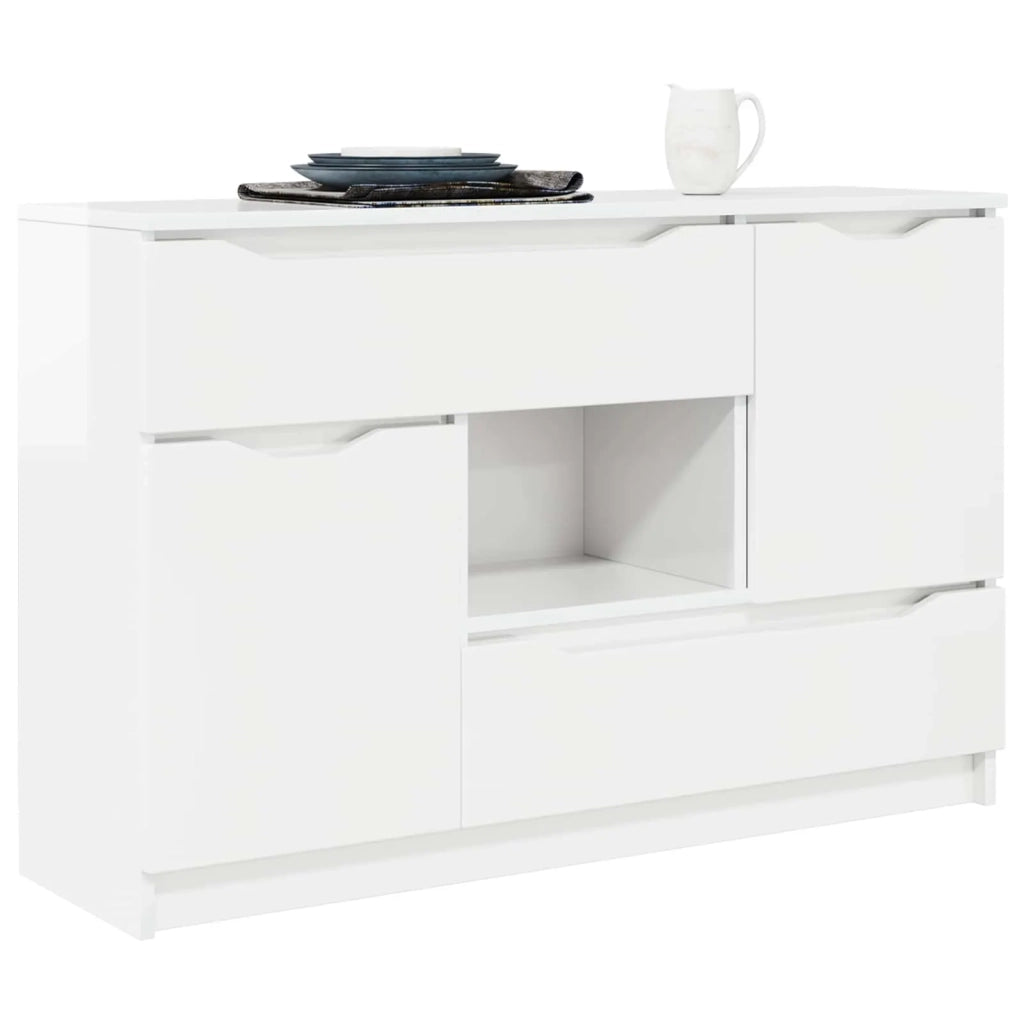 Credenza Bianco Lucido 100 x 30 x 65,6 Legno multistrato 888791