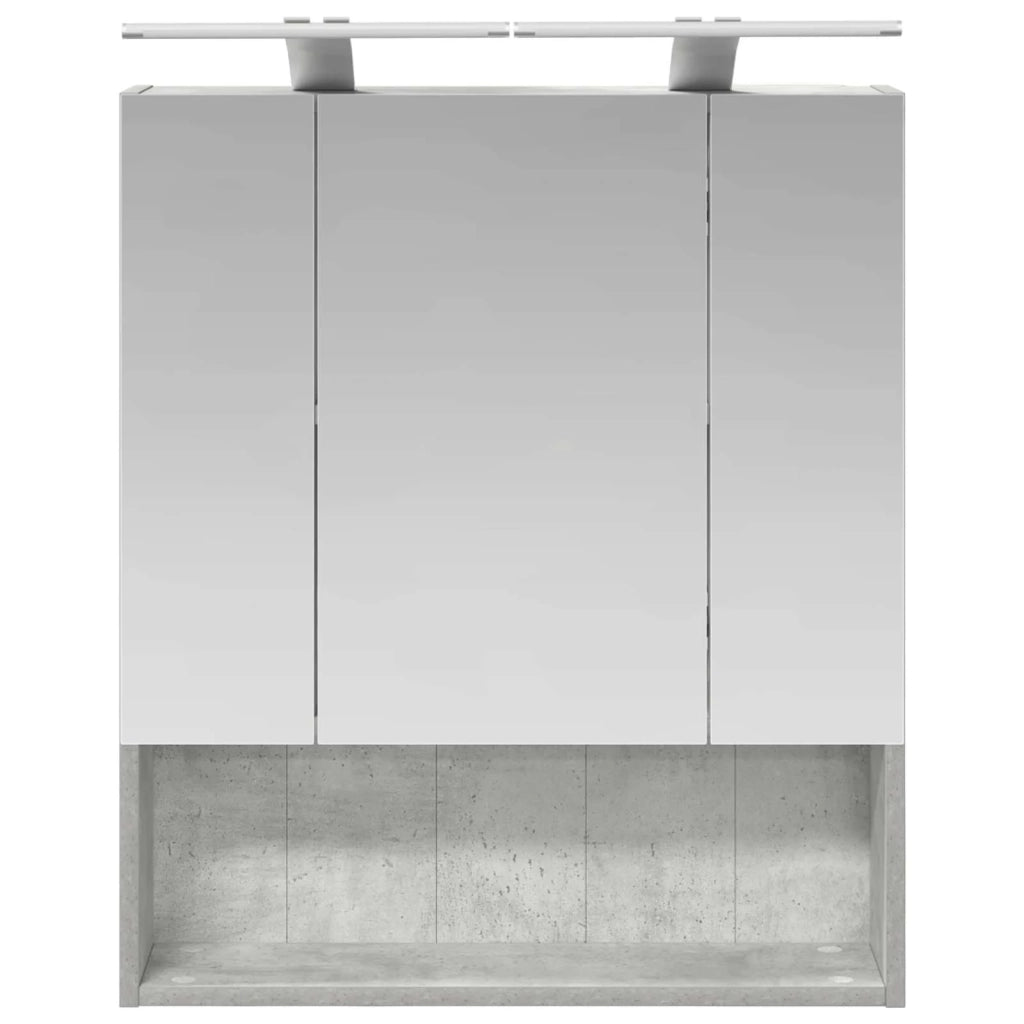 Mobiletto per specchio da bagno con lo scaffale Grigio cemento 889194