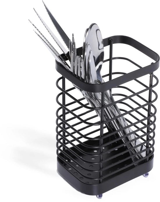Supporto per coltelli in acciaio inossidabile - Olandese a tenuta antiscivolo - Ventilato - Sostenibile - Dimensioni 10x7,5x15 cm - Supporto per coltelli