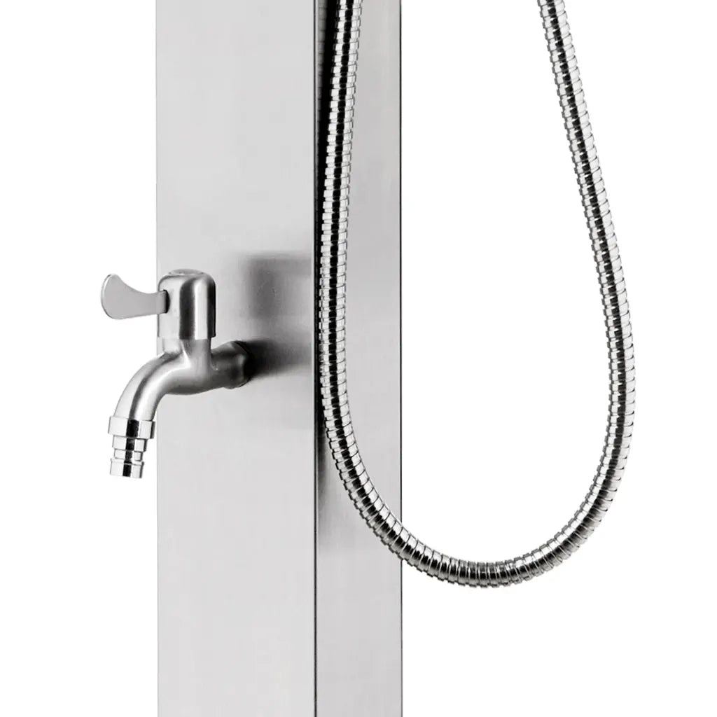 Doccia da Giardino con Base Marrone 225 cm in Acciaio Inox CFW2114717
