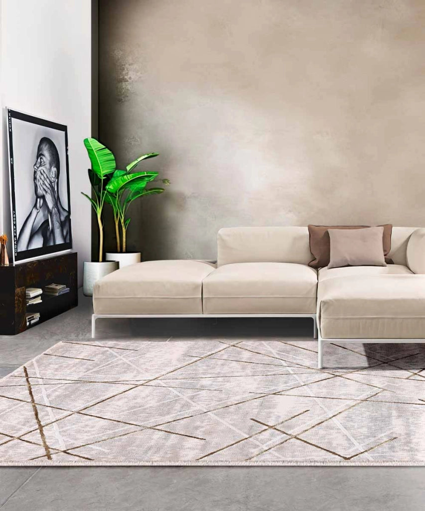 Tappeto NEVADA 9244 beige cm.240x340 stile moderno righe astratte