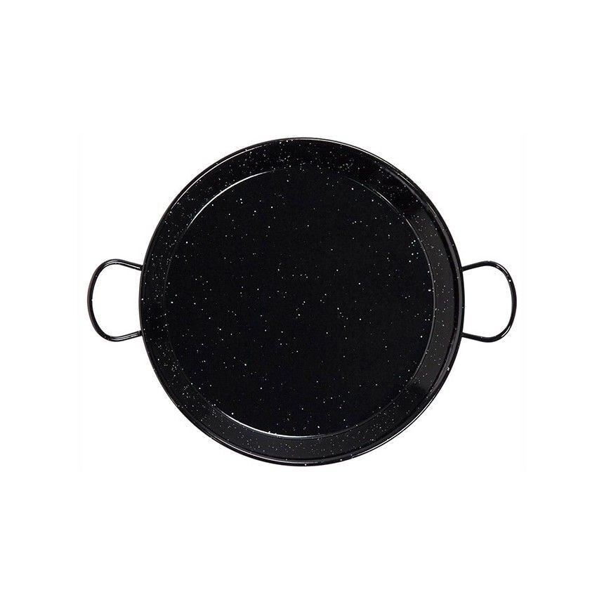 Garcima E-20GAR La Ideal Paellera in Ferro Smaltato Diametro 50 cm per 14 Persone Due Manici Laterali Adatta a Gas Forno Fiamma Libera colore Nero con Effetto Maculato