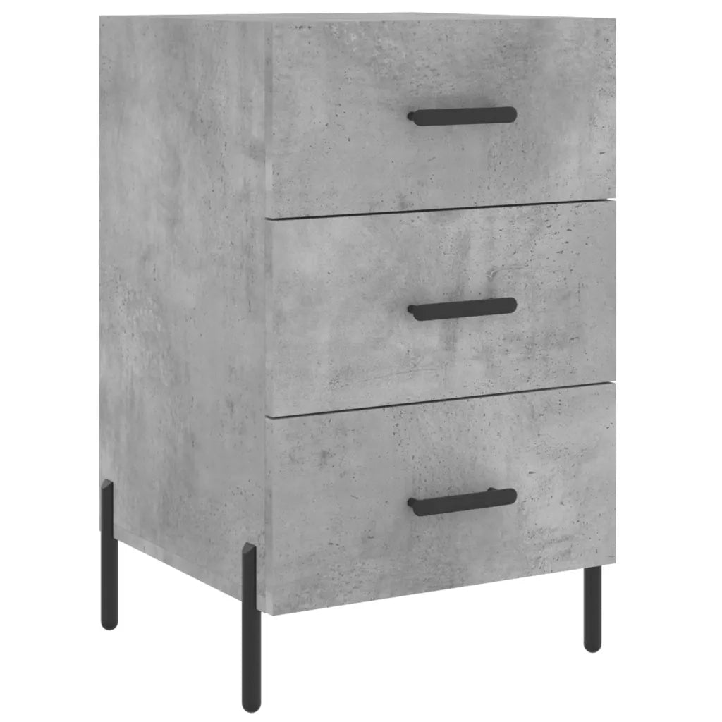 Comodino Grigio Cemento 40x40x66 cm in Legno Multistrato 827672
