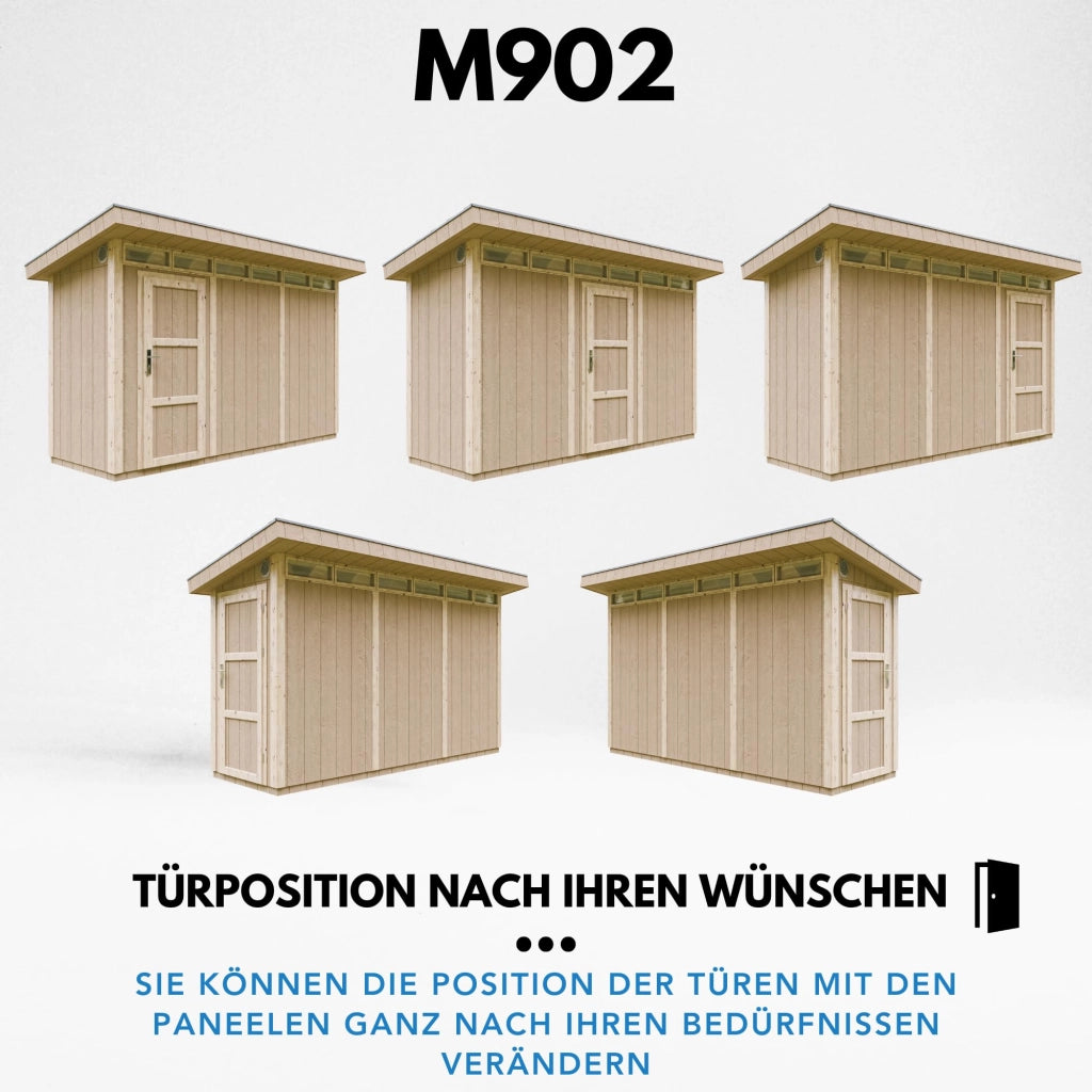 Casetta da Giardino di QUALIT? PREMIUM 4,3m?²-L161xW411cm - TIMBELA M902-CAVERN STEEL