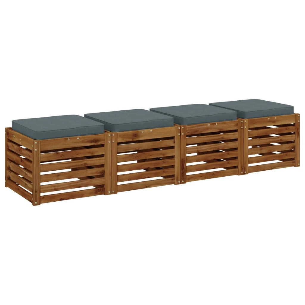 Cuscini per Sedia in 4 Pezzi VUGHT 4 pcs 100% Poliestere Blu 946272