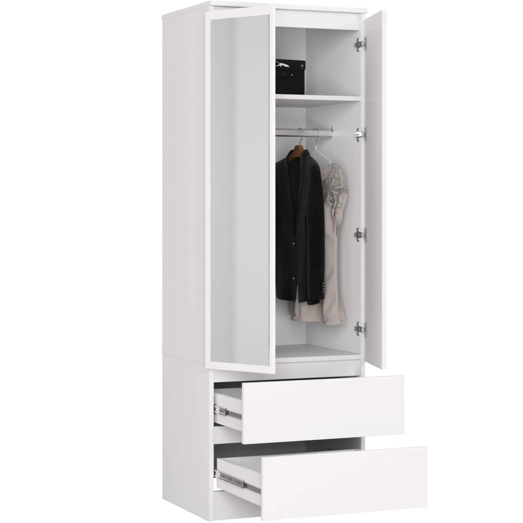 Armadio AKORD S60 Bianca 60 cm 2 ante 2 cassetti 60x51x180 cm