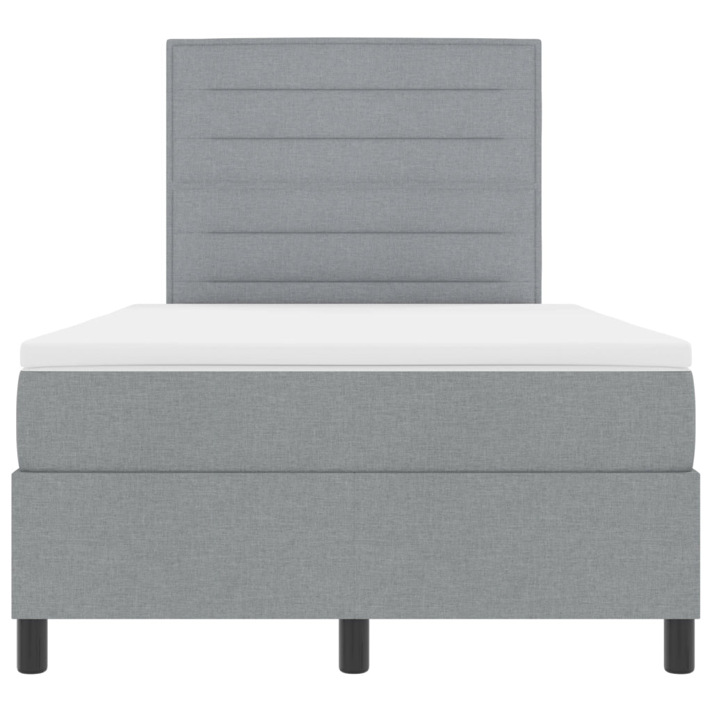 Letto con Box Spring e Materasso Grigio Chiaro 120x200 cm Tessuto