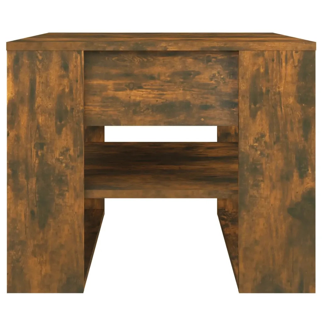 Tavolino da Salotto Rovere Fumo 55,5x55x45 cm Legno Multistrato 816931