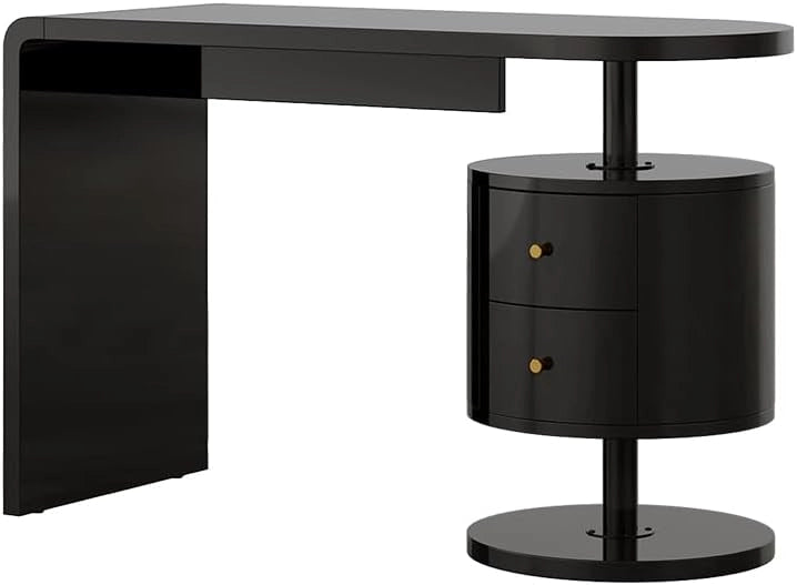 Vicco Tavolo da toeletta Lara, Nero lucido, 120 cm con 2 cassetti