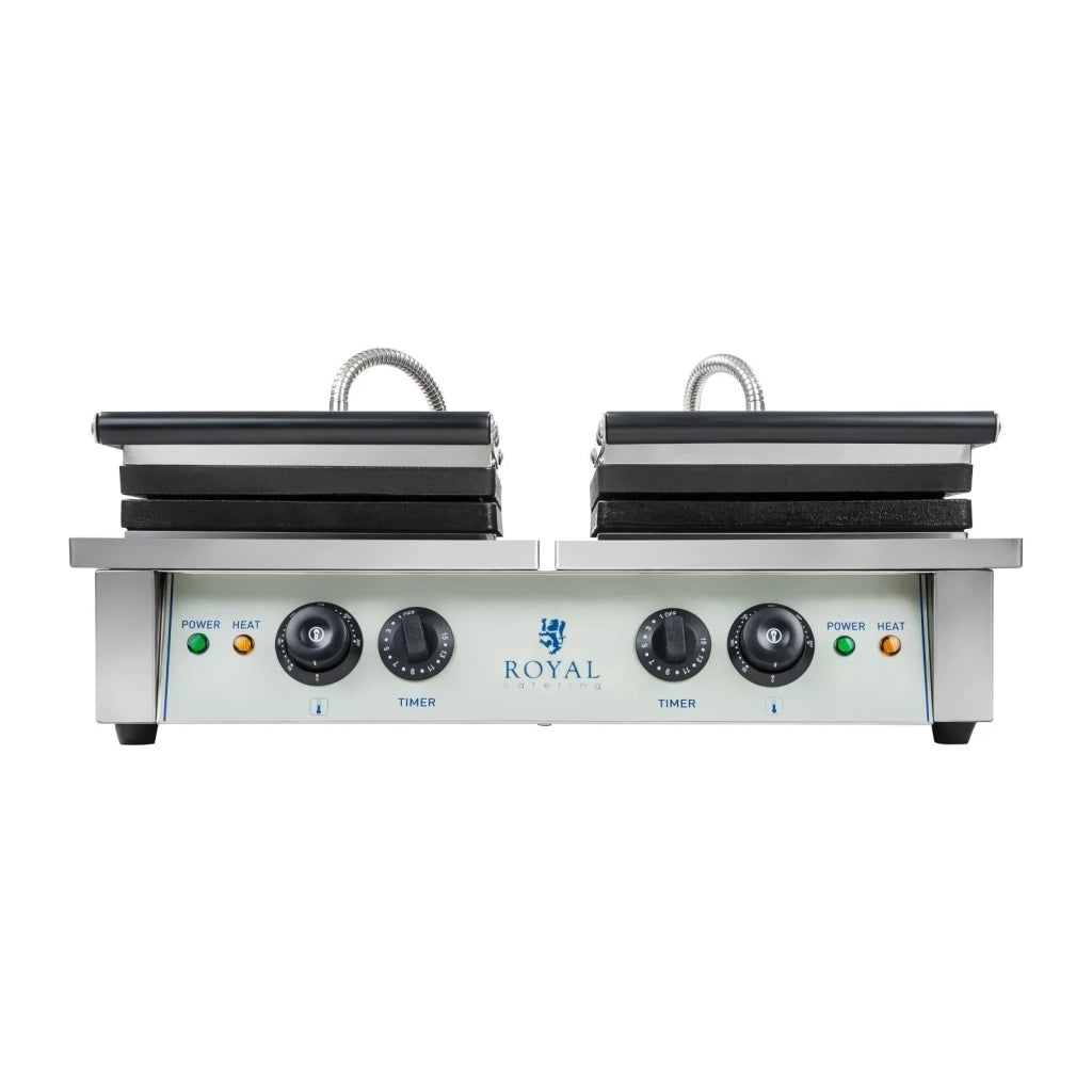 Piastra per waffle professionale doppia quadrata rivestimento in Teflon rotondo 2 x 2000 watt 3614063