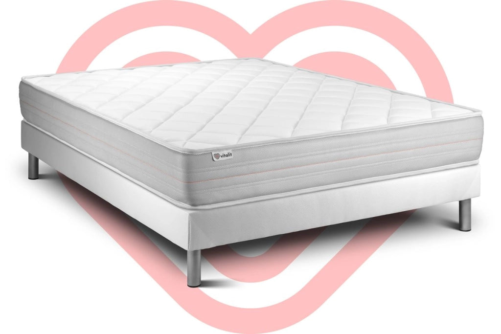 Letto con materasso VITALMEMO 135 x 190 cm Rete kit Bianco