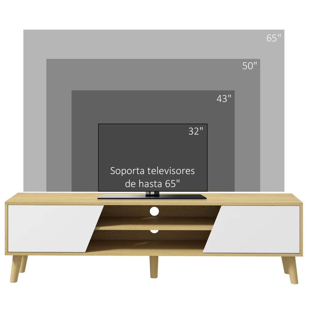 Mobile TV con 2 Ante e 2 Ripiani ¨C Xylo ¨C Legno Rovere 150x30x42 cm per Soggiorno