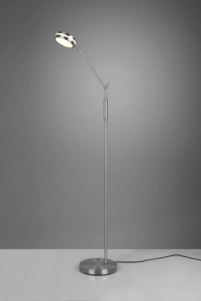 FRANKLIN PIANTANA LED 6,5W 650lm, 2700+3200+4000K METALLO ACCIAIO TOUCH DIMMER E FUNZIONE MEMORIZZAZIONE H. 133CM