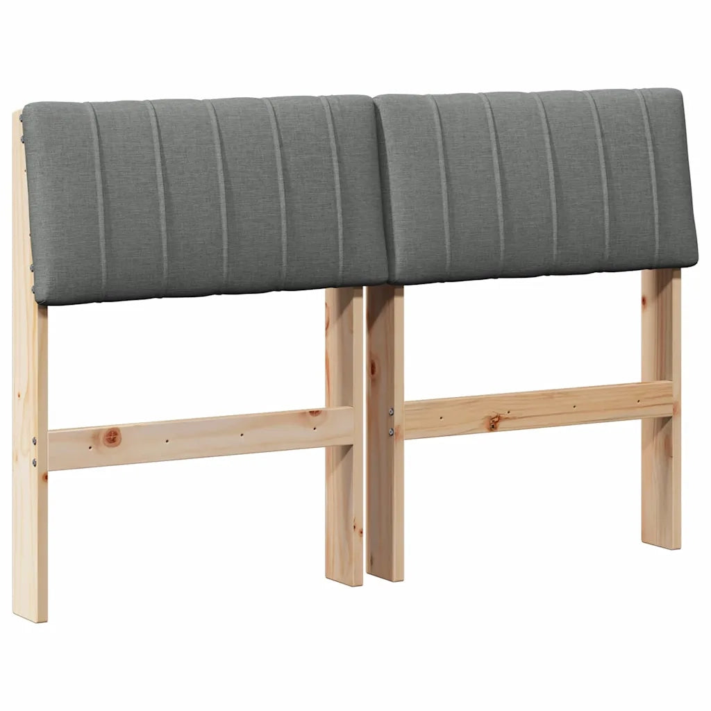 Testiera | Testata imbottita Grigio scuro 120 cm Pino massello