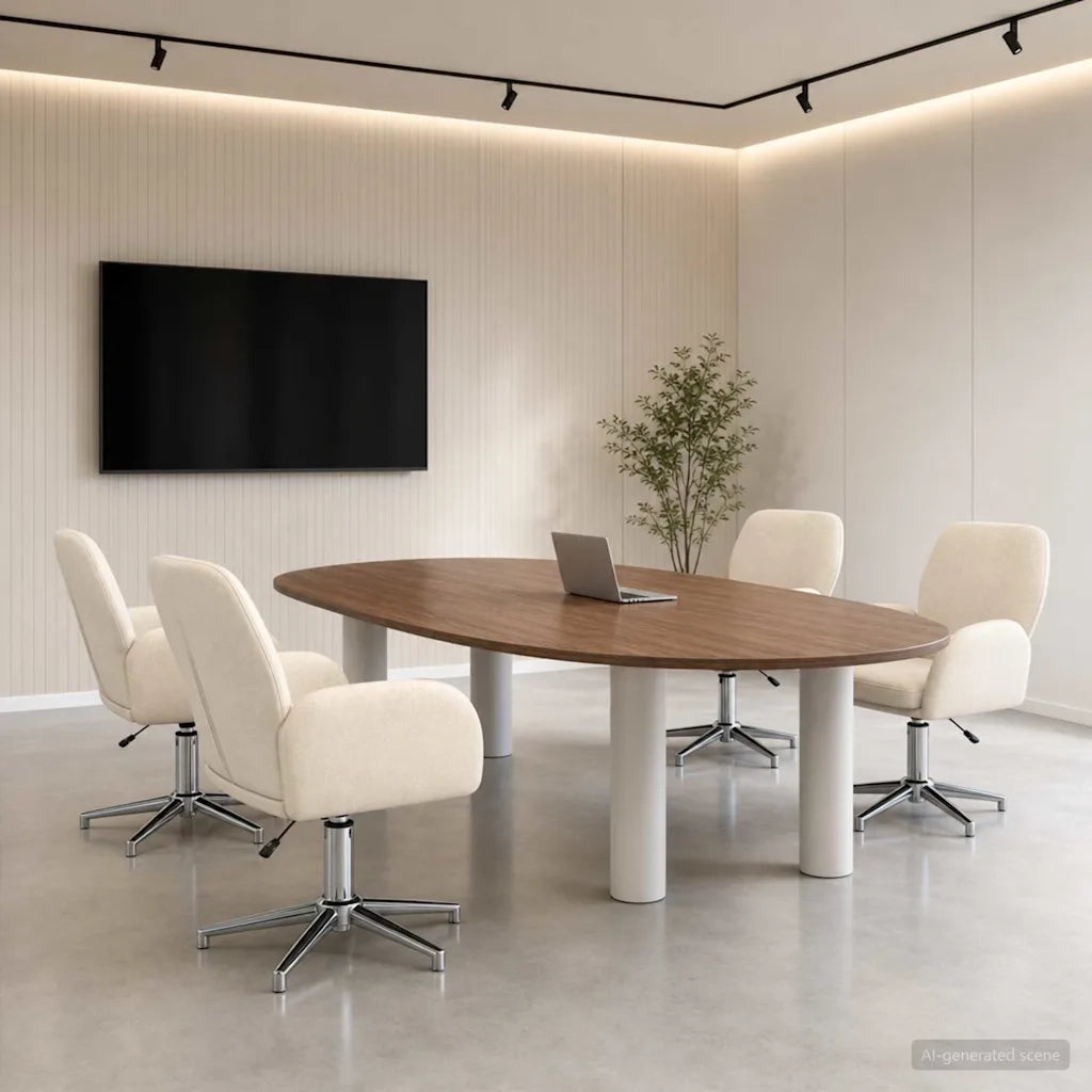 Sedie da scrivania girevoli 4 pz 54 x 58 x 90 cm Crema Tessuto 3428309