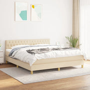 Giroletto a Molle con Materasso Crema 180x200 cm in Tessuto 3140878