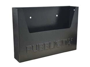 CASSETTA RACCOGLI PUBBLICITA' IN METALLO  cm.34x8x25,5h. colore nero    QUALITY