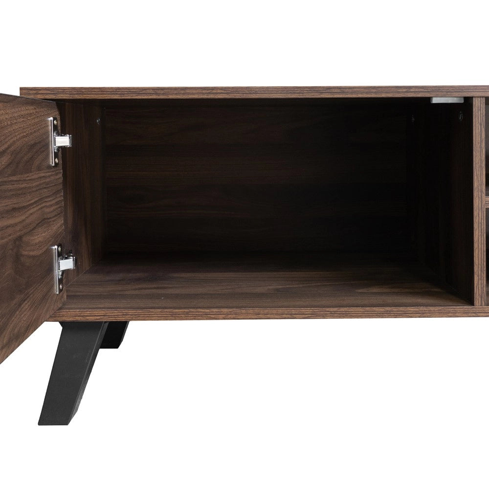 Mobile TV con 2 Ante e 2 Ripiani Aperti ¨C Xylo ¨C Legno Scuro 160x35x45 cm