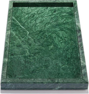 Tavolo di servizio elegante e multifunzionale in marmo - manufatto artigianale - per soggiorno cucina bagno - 30 x 20 x 3 cm - bianco crema nero verde scuro