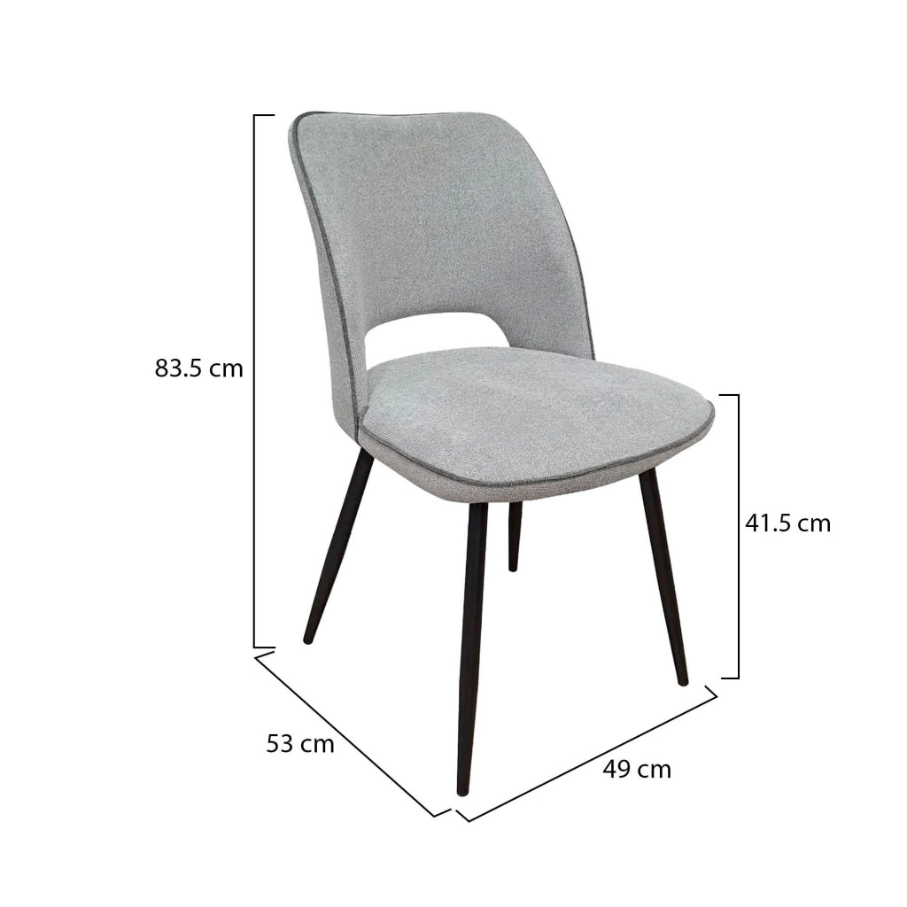 Staffolo, set di Sedie 8 Sedie, Grigio Chiaro