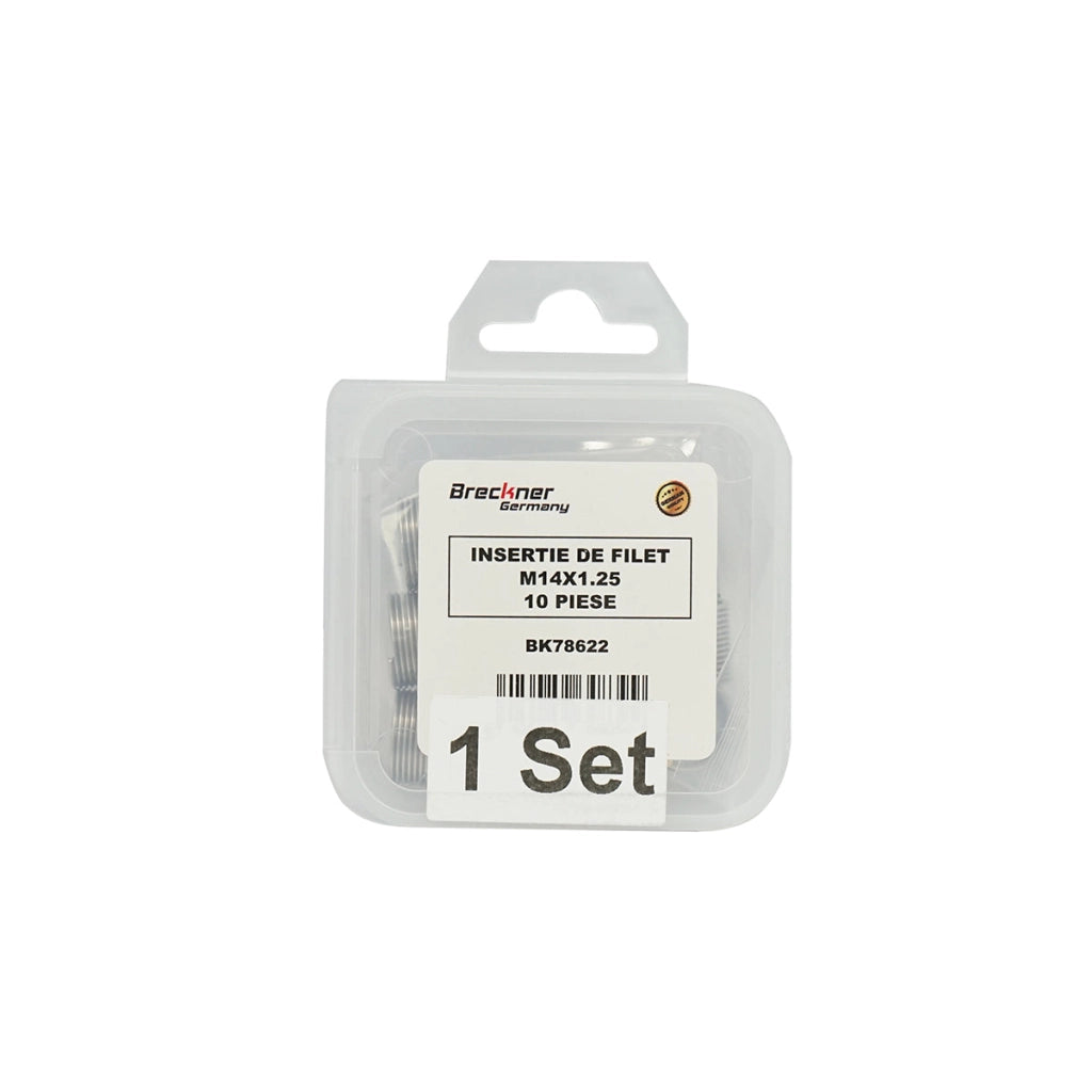 Inserto elicoidale per riparare filetti M14x1.25mm 10 pezzi Breckner Germany