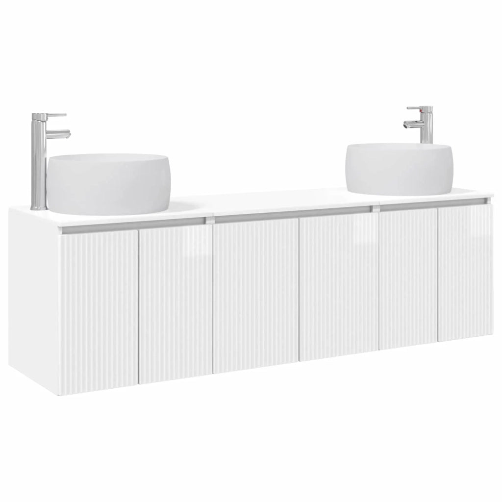 Set di Armadi da Bagno 3 pz Bianco Lucido 49,5 x 44,5 x 66 cm 3405711