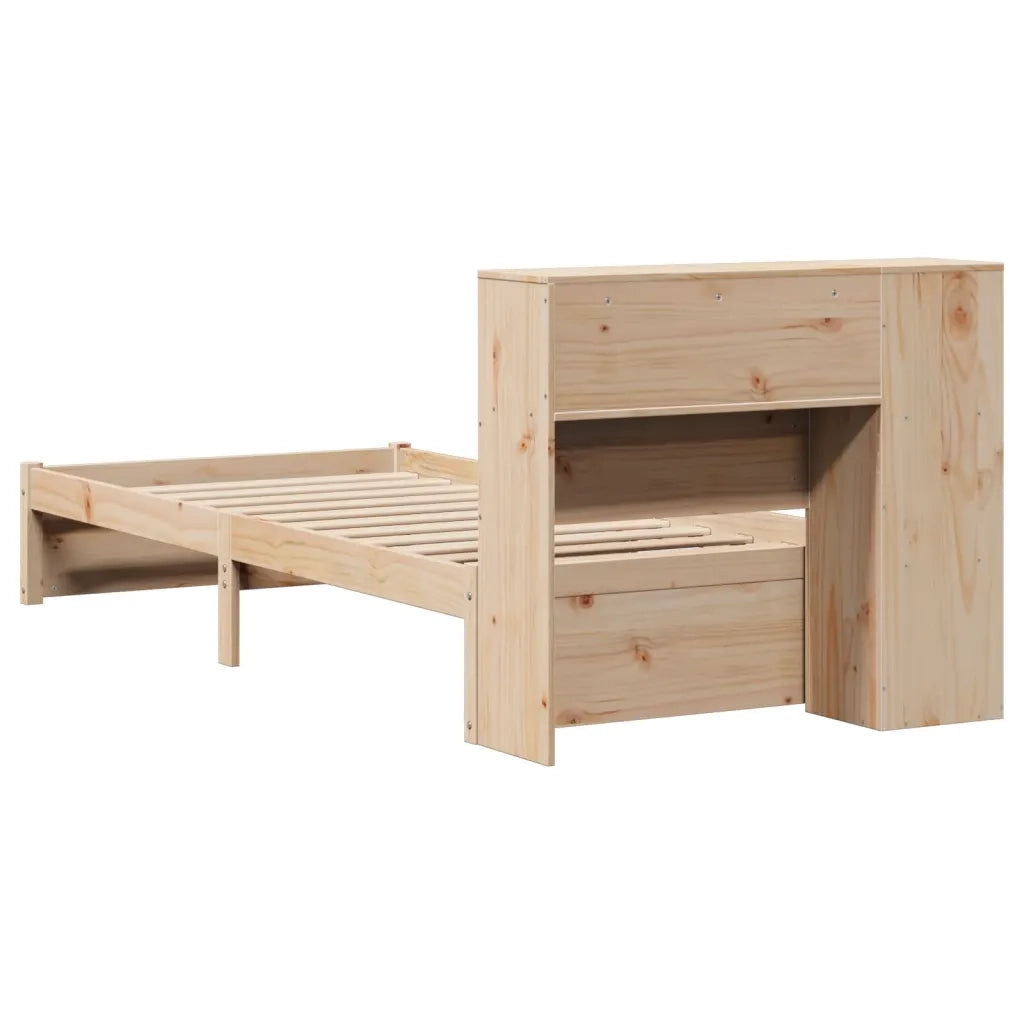 Giroletto con Libreria senza Materasso 75x190 cm in Legno Pino