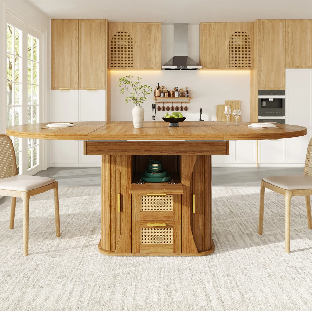 Tavolo da pranzo allungabile 118-158 cm con cassetti