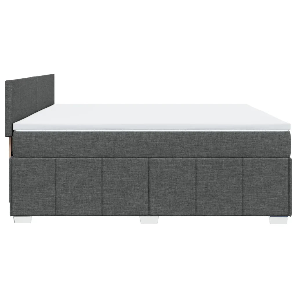 Giroletto a Molle con Materasso Grigio Scuro 200x200 cm Tessuto 3289469