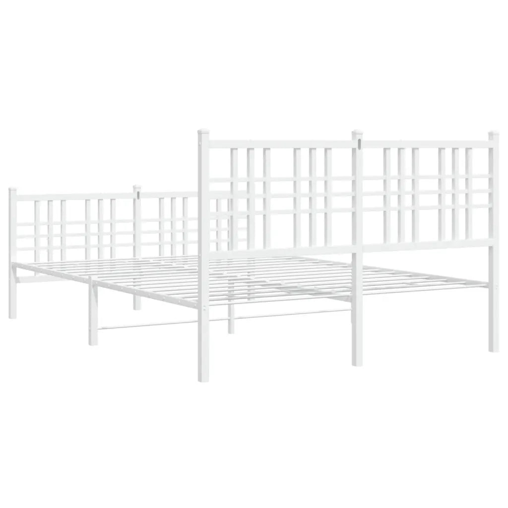 Giroletto con Testiera e Pediera-Struttura Letto Metallo Bianco 120x200 cm 233573