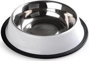 Set di Ciotole per Cibo per Cani e Gatti, Insieme da 2, Ciotole per Cibo in Alluminio, 0,2 l, Ciotola per Cani, Ciotola per Gatti, Ciotola per Acqua - Insieme da 2 - Bianco/Argento
