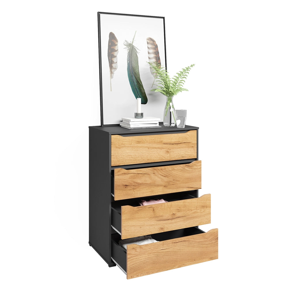 Vicco Credenza Quercia dorata/antracite 48 x 101.6 cm con cassetti