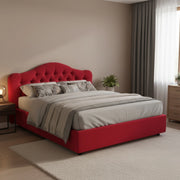 Letto Matrimoniale Allik, Letto Matrimoniale Materasso Incluso Made in Italy, Rosso