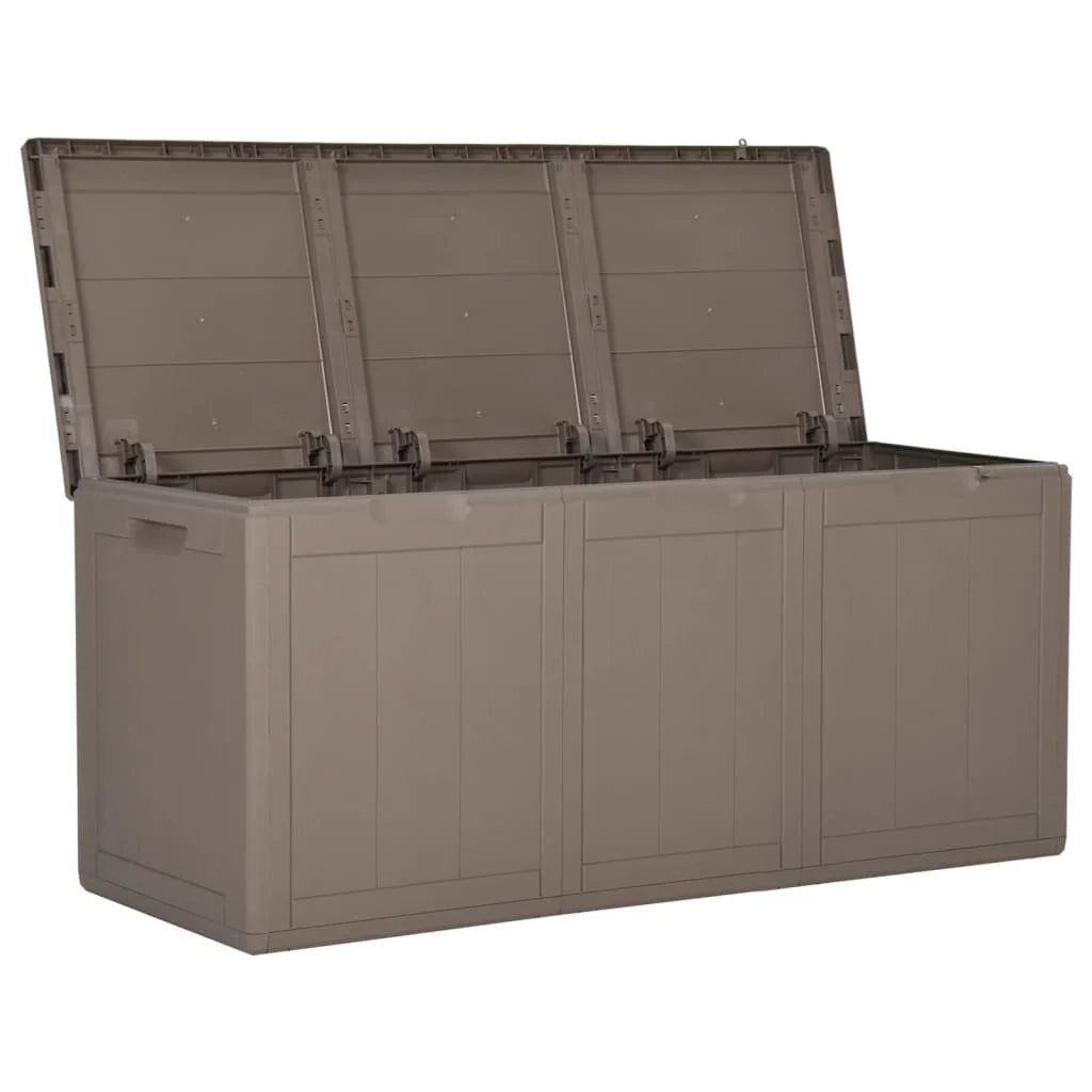 Baule da giardino in rattan PP marrone da 270 litri 02_0013023