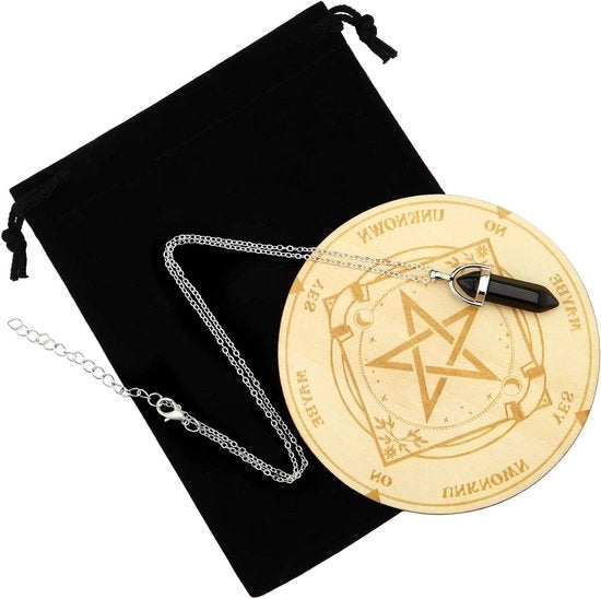Pendolo di cristallo con messaggio metafisico - Accessori per altare Wicca