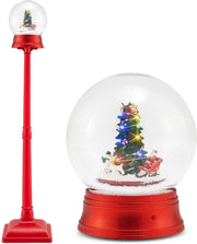 150 CM Lampione Natalizio Musicale, Lampada Festiva con Lanterna a Globo di Neve Attivata dal Suono, Albero di Natale, Babbo Natale, Soldato e Scatole Regalo (Modello 3)