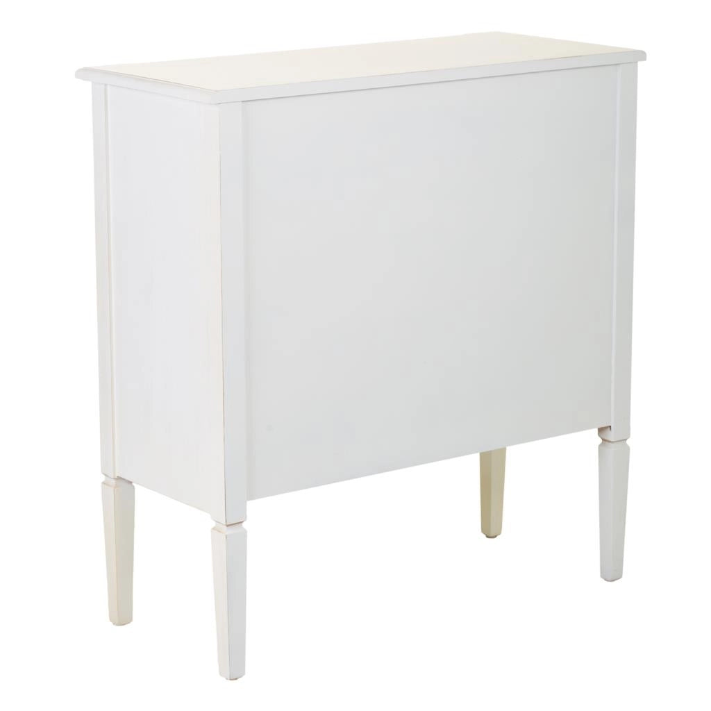 Cassettiera in legno con griglia bianca 85x38x90h