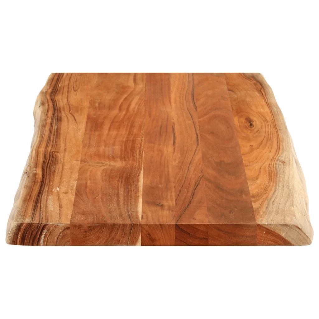 Piano Tavolo 100x60x3,8 cm Rettangolare Legno Acacia Bordi Vivi 370646