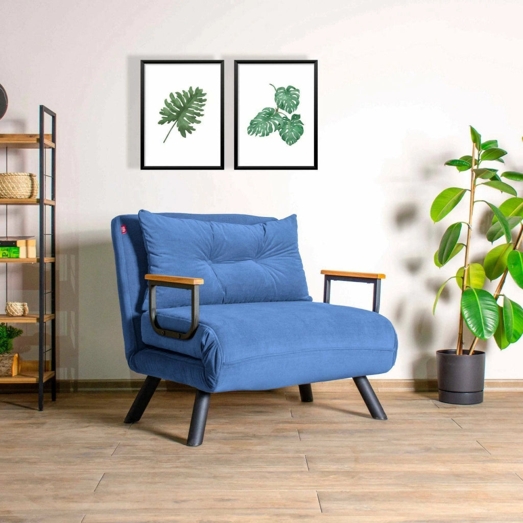 Poltroncina Keoni, Poltrona Reclinabile, 60x78x78h cm blu