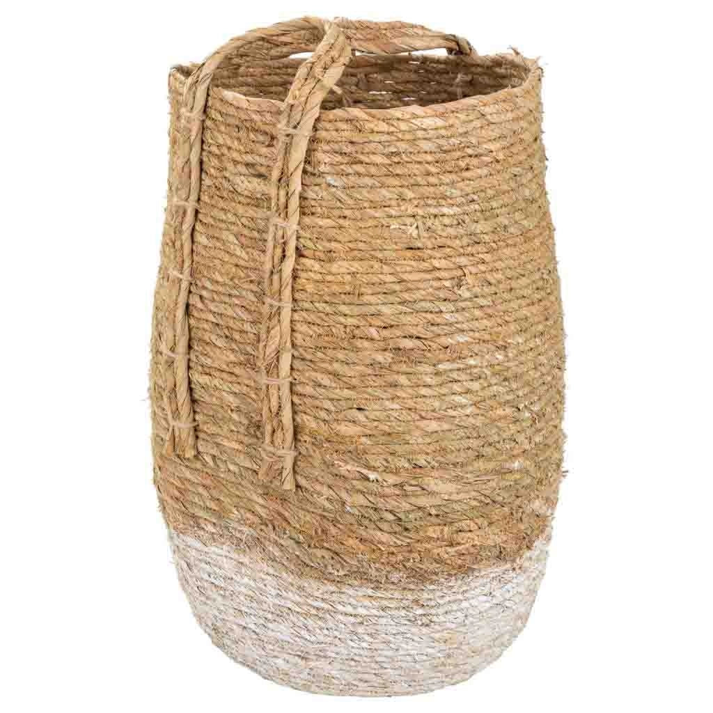 Navicella in fibra naturale marrone 27x37x60h