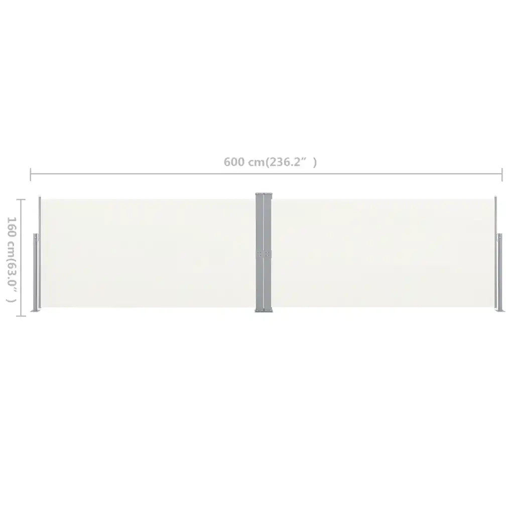 Tenda da Sole | Tenda parasole Laterale Retrattile 160x600 cm Crema