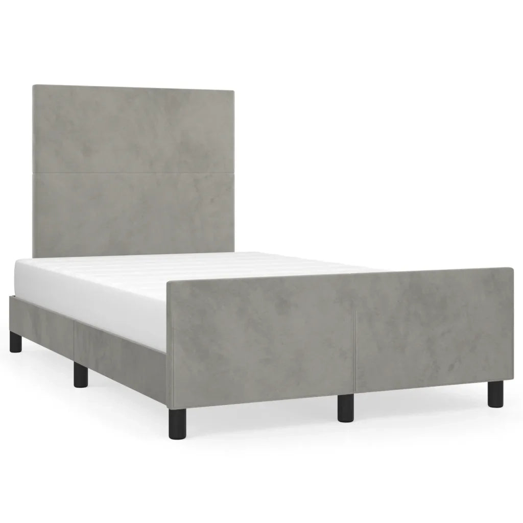 Giroletto senza Materasso Grigio Chiaro 120x200 cm Velluto