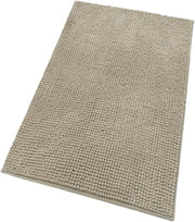 Tappeto Bagno Confortevole Scendiletto 55x110 cm Morbido Antiscivolo Pelo Lungo Marrone