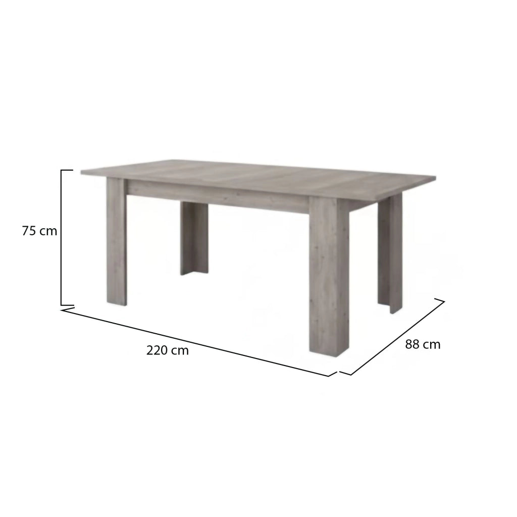 Tavolo allungabile Artino, Tavolo da pranzo estensibile, Consolle multiuso con allunghe, Cm 160x88h75, Rovere