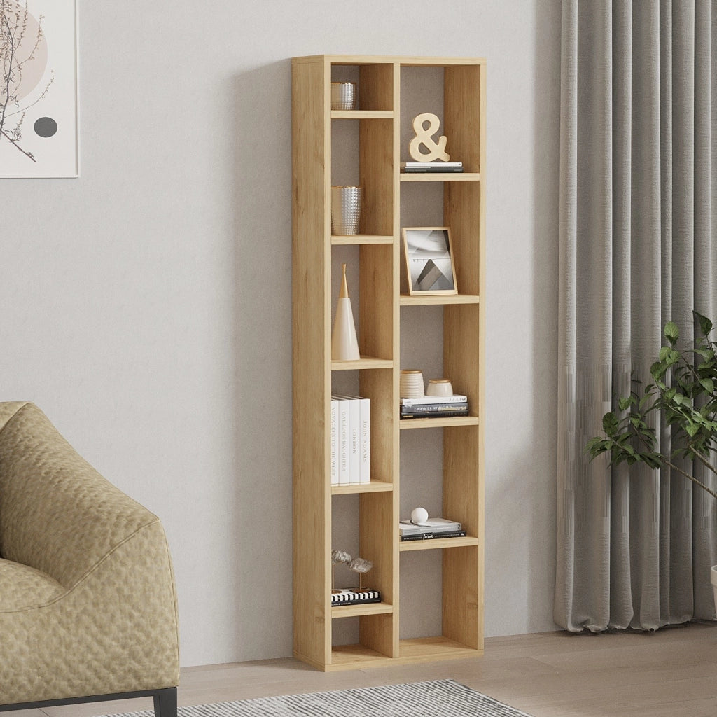 Libreria in legno "Tomi" - 45 x 20 x 150 cm - Rovere Zaffiro
