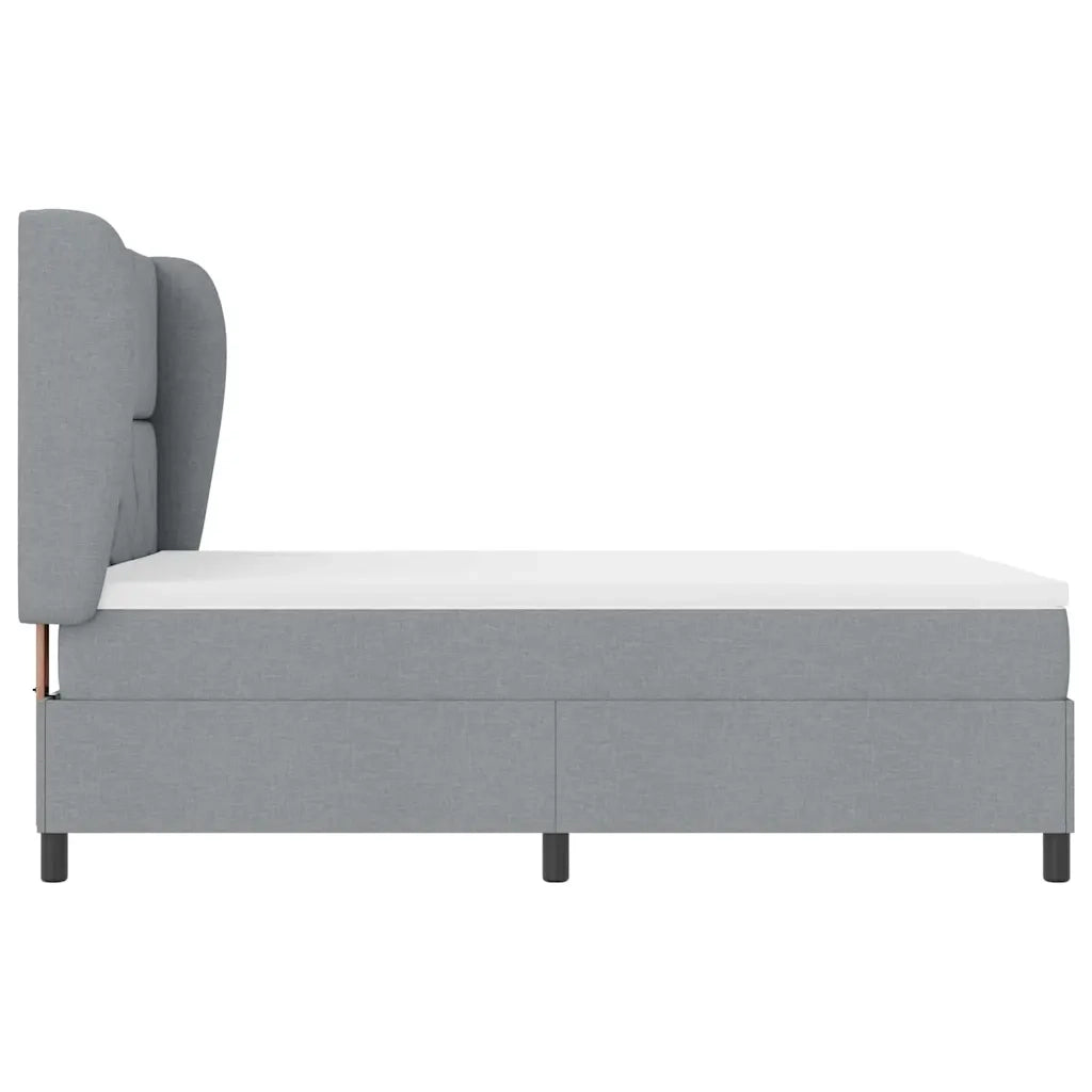 Letto a molle con materasso Grigio chiaro 140 x 200 cm Tessuto 3340627
